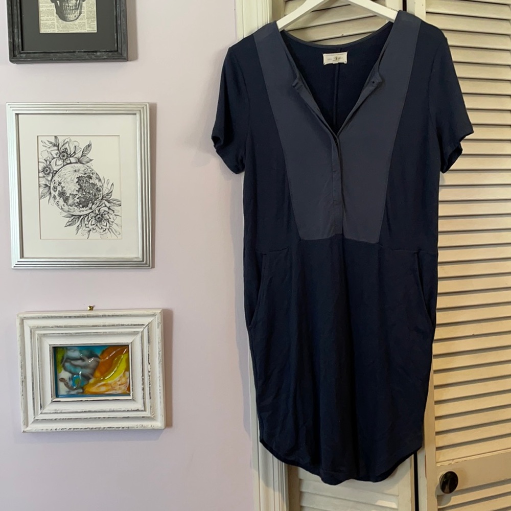Super soft navy pocket dress